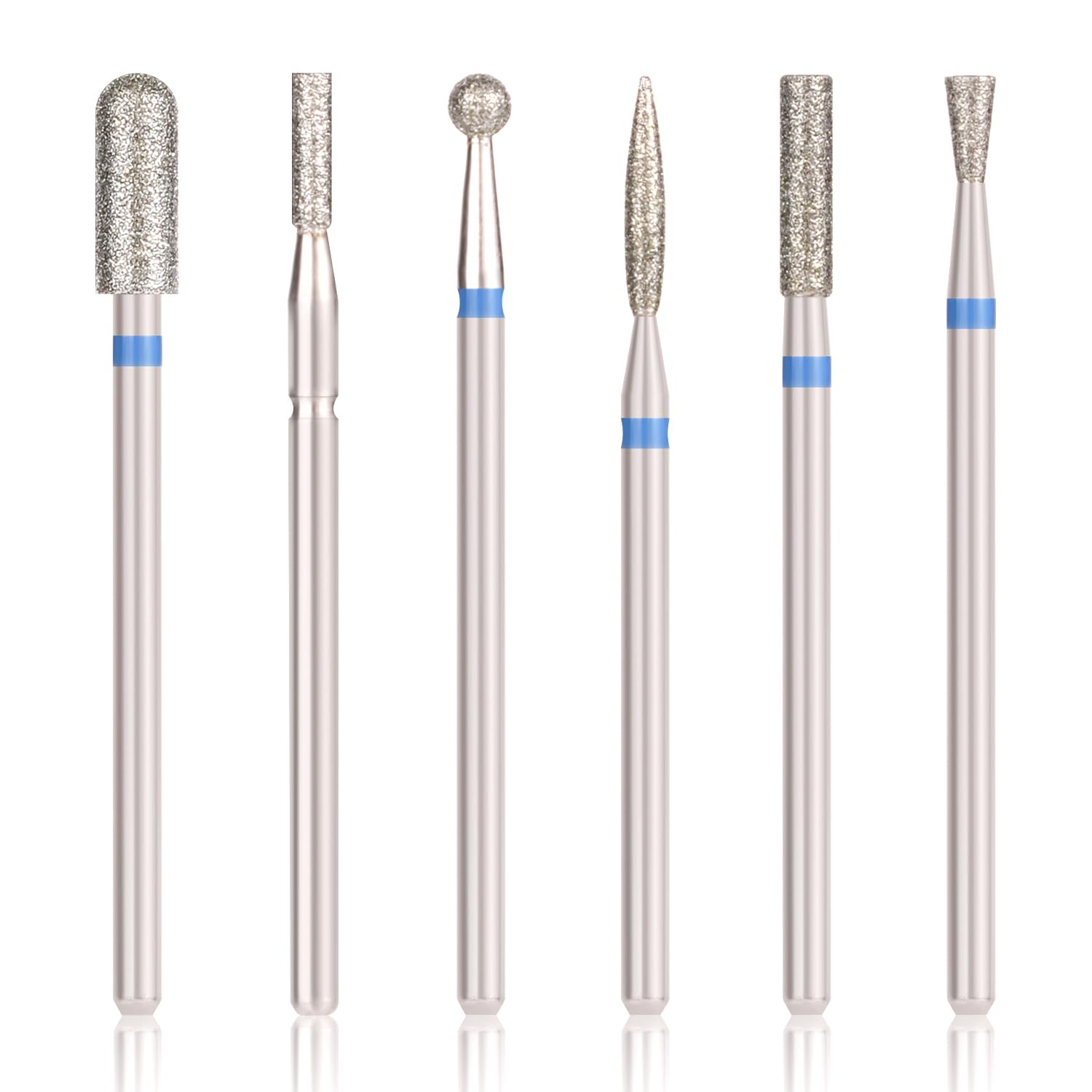 6pcs Cuticle Drill Bit, Cuticle Drill Bits for Nails Carbide Diamond Cuticle Drill Bit Set Cuticle Ball Drill Bit Nail Tool Accessories for Electric Nail File Machine