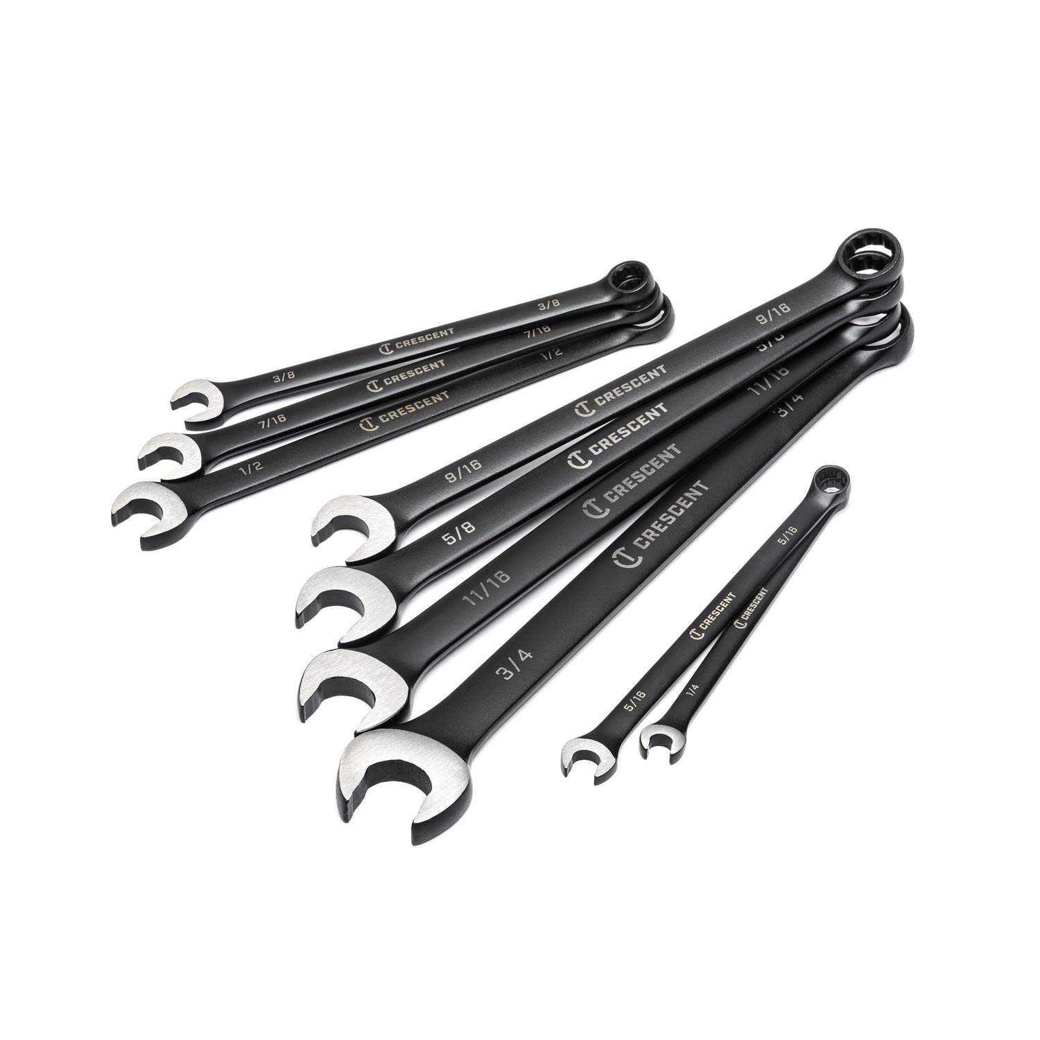 Crescent 9 Pc. X10 12 Point Long Pattern Combination SAE Wrench Set - CCWS9BS