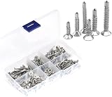 DDHOMIN 120 PCS Self Drilling Screws Flat Head M3.5 & M4.2 Stainless