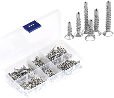 DDHOMIN 120 PCS Self Drilling Screws Flat Head M3.5 & M4.2 Stainless