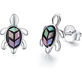 Cuoka 925 Sterling Silver Hypoallergenic Celestial Cute Animal Opal Stud Earrings for Women with Gifts Box