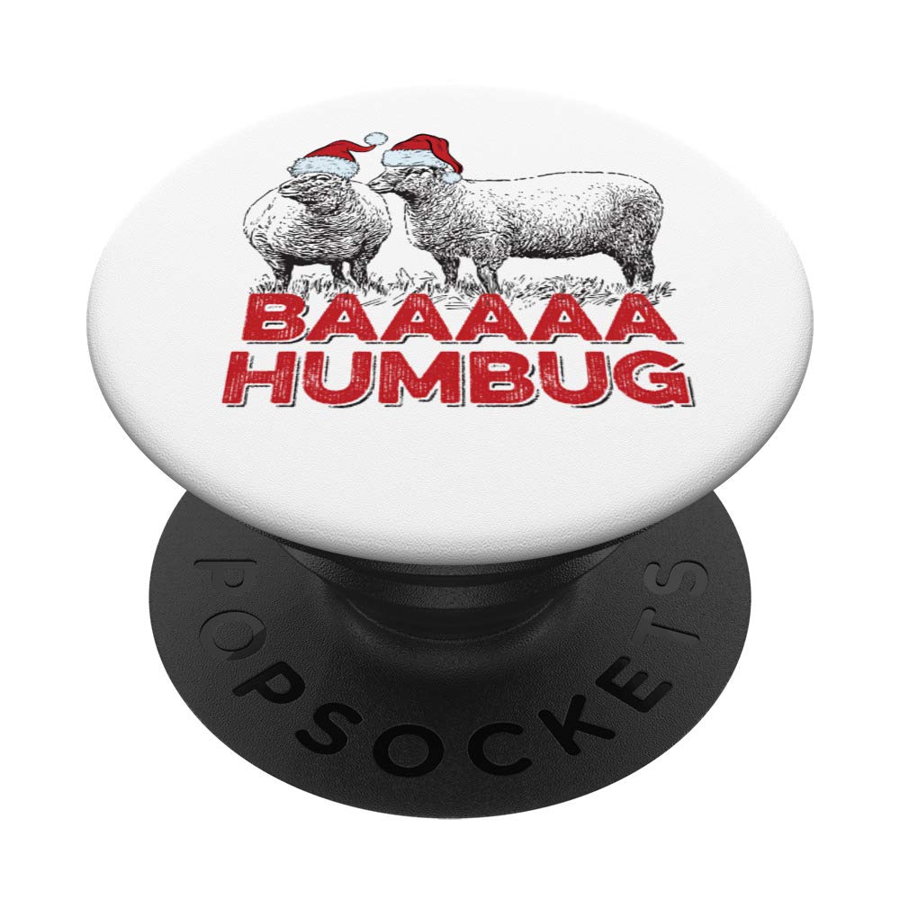 Christmas Sheep Farmer | Bah Humbug | Funny Sheep Pun PopSockets Swappable PopGrip
