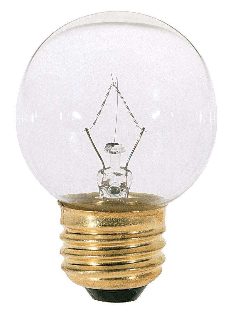 Photo 1 of Satco 25G16 1/2 Incandescent Globe Light, 25W E26 G16 1/2, Clear Bulb [Pack of 6]