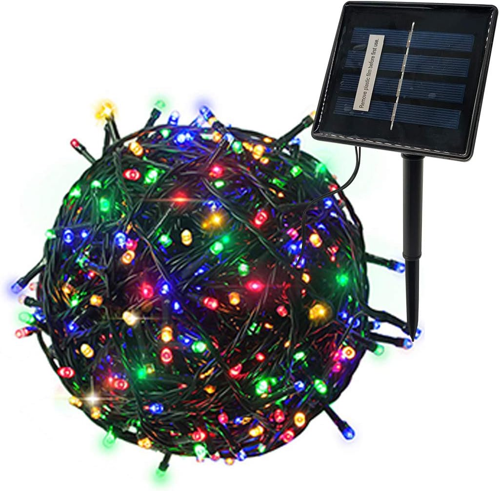 YASENN String Lights Solar Powered 200 LED 66Ft 8 Lighting Modes Outdoor String Lights Solar Fairy Lights for Garden,Patio,Fence,Holiday,Decorations (Multicolor)