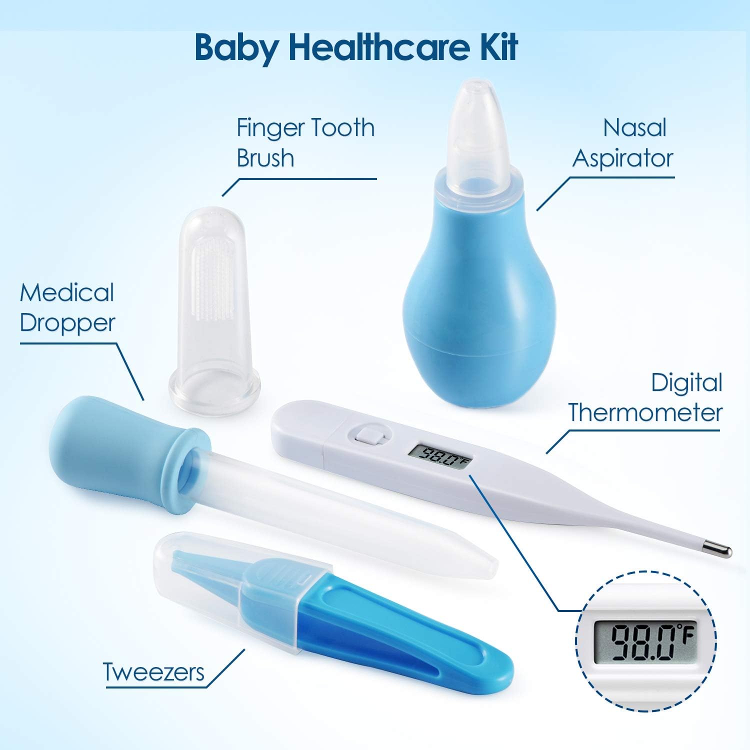 Baby Healthcare and Grooming Kit, 18 in 1 Baby Electric Nail Trimmer Set, Lupantte Nursery Care Kit, Baby Thermometer, Medicine Dispenser, Baby Comb, Brush, Nail Clippers, etc. Baby Shower Gifts.: Health & Personal Care