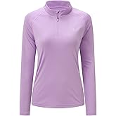 BASUDAM Women's Workout Shirts Quick Dry UPF 50+ Sun Protection Long Sleeve Quarter Zip Pullover Athletic T-Shirts