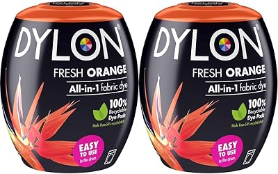 Dylon Washing Machine Fabric Dye Pod Fresh Orange Pack of 2