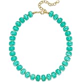 INNERDIVA Chunky Beaded Necklace for Women Trendy Statement Big Colorful Resin Bead Choker Necklaces Summer Beach Boho Charm Jewelry Cute Gifts for Love