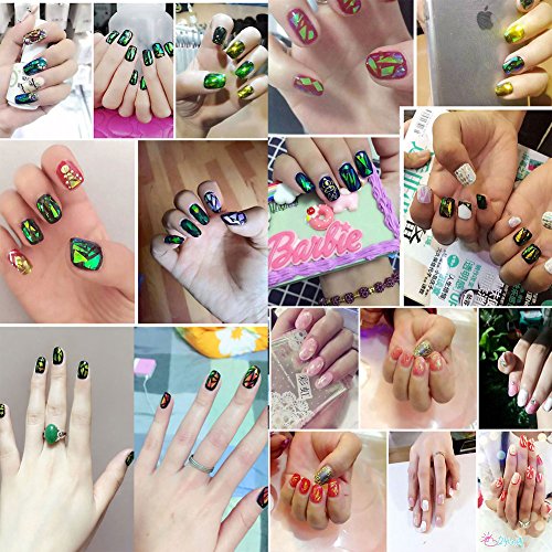 Warm Girl 12PC Explosion Models Symphony Irregular Broken Glass Nail Stickers Nail Aurora Platinum Paper Mirror Glass Paper