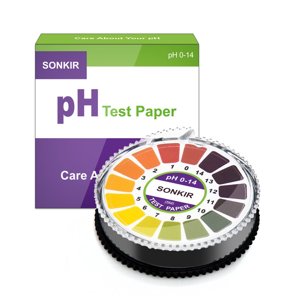 Sonkir pH Test Strips, Test pH Level for Acidic Alkaline, Professional Universal pH Strips Litmus Paper Roll, Full pH Range of 0-14 (16.4ft)