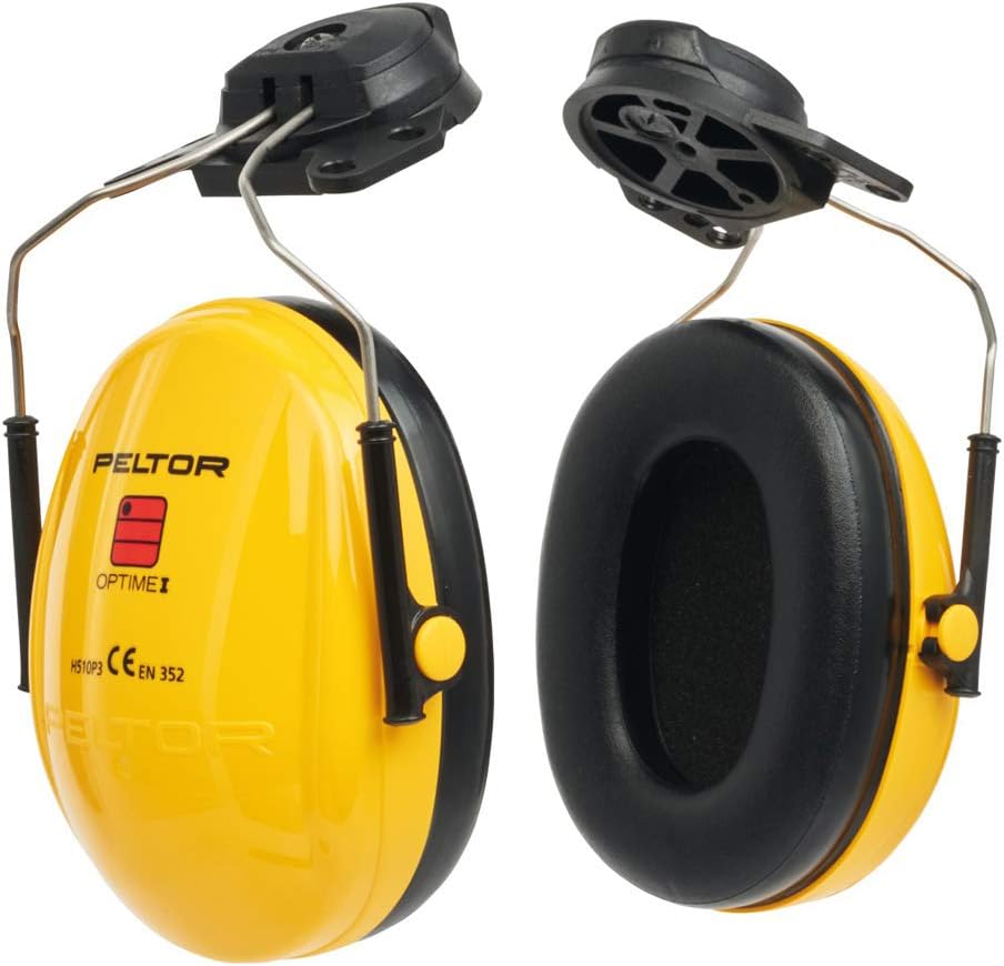 3M PELTOR Optime I Earmuffs, 26 dB, Yellow, Helmet Mounted, H510P3B-405-GU