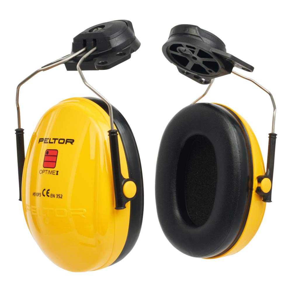 3M PELTOR Optime I Earmuffs, 26 dB, Yellow, Helmet Mounted, H510P3B-405-GU