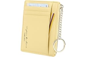 CYNURE Women's 8 Cards Slim Minimalist Card Holder Coin Changes Purse Keychain Front Pocket Wallet