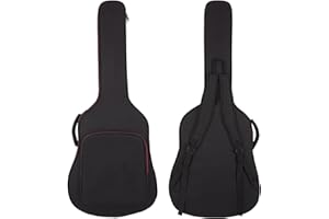 MUZNOTE Acoustic Guitar Bag, Guitar Bag for 39 40 41Inch Acoustic Guitar Gig Bag 12mm Thick Padding Waterproof Soft Guitar Case with Neck Strap Back, Back Hanger Loop, Grey