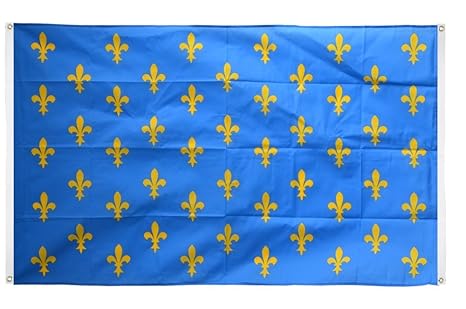Digni Drapeau De Balcon Avec 4 Oeillets France Fleur De Lys Bleu 90 X 150 Cm Sticker Gratuit