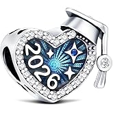 KEQ 2026 Graduation Cap Charms for Pandora Bracelets Necklace 925 Sterling Silver Class of 2026 Bead Bracelets charm for Daughter Granddaughter BBF