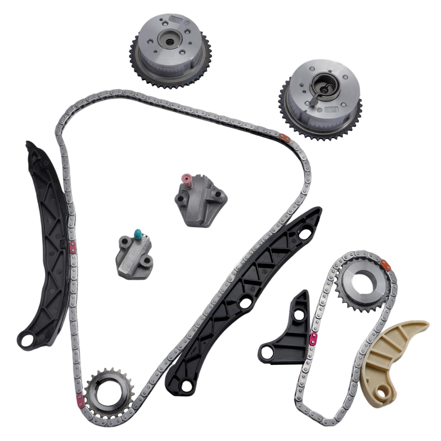 Photo 1 of Engine Timing Chain Kit, for Hyundai Sonata 2010-2014, for Kia Optima 2011-2014, G4KH G4KC L4 2.4L, 24322-2G111, 24321-2G111, with Oil Pump Gear & Intake & Exhaust VVT Gear & Tensioner