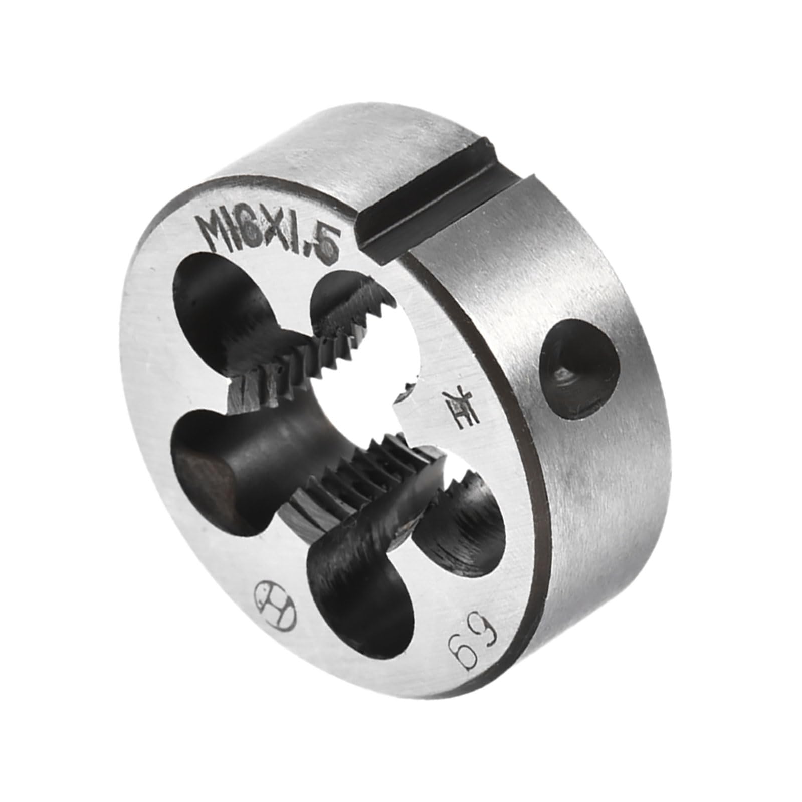 CoCud Round Thread Repair Die, M16x1.5 Die 40mm OD, Alloy Tool Steel Left Hand Cylindrical Pipe Threading Tool with 5 Chip Holes - (Applications: for Threading Repairing) — image 1