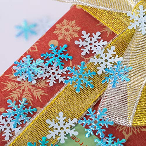 GWHOLE 600Pcs Snowflakes Confetti for Christmas Wedding Birthday Holiday Party Table Decorations Supplies - Thumbnail 6
