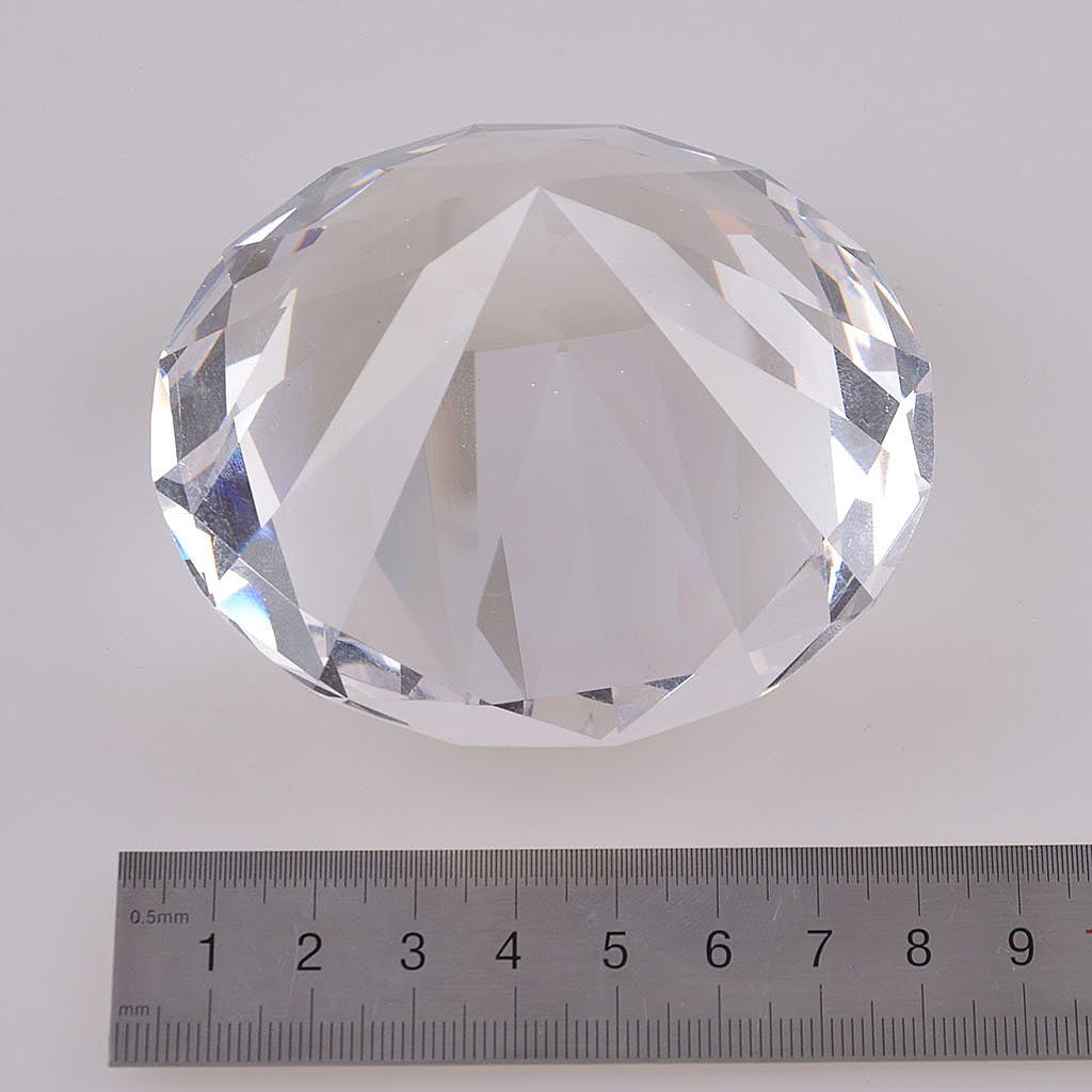 LONGWIN 80mm(3.1 inch) Crystal Diamond Paperweight Ornament Home Venue Decorations Solid Clear - Image 3