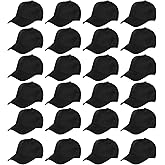 Black Baseball Caps Bulk 24 Pack - Blank Trucker Hats, Unisex Black Caps in Bulk with Adjustable Strap for Trucker Men Women, Breathable Fabric for DIY Embroidery, Versatile Use