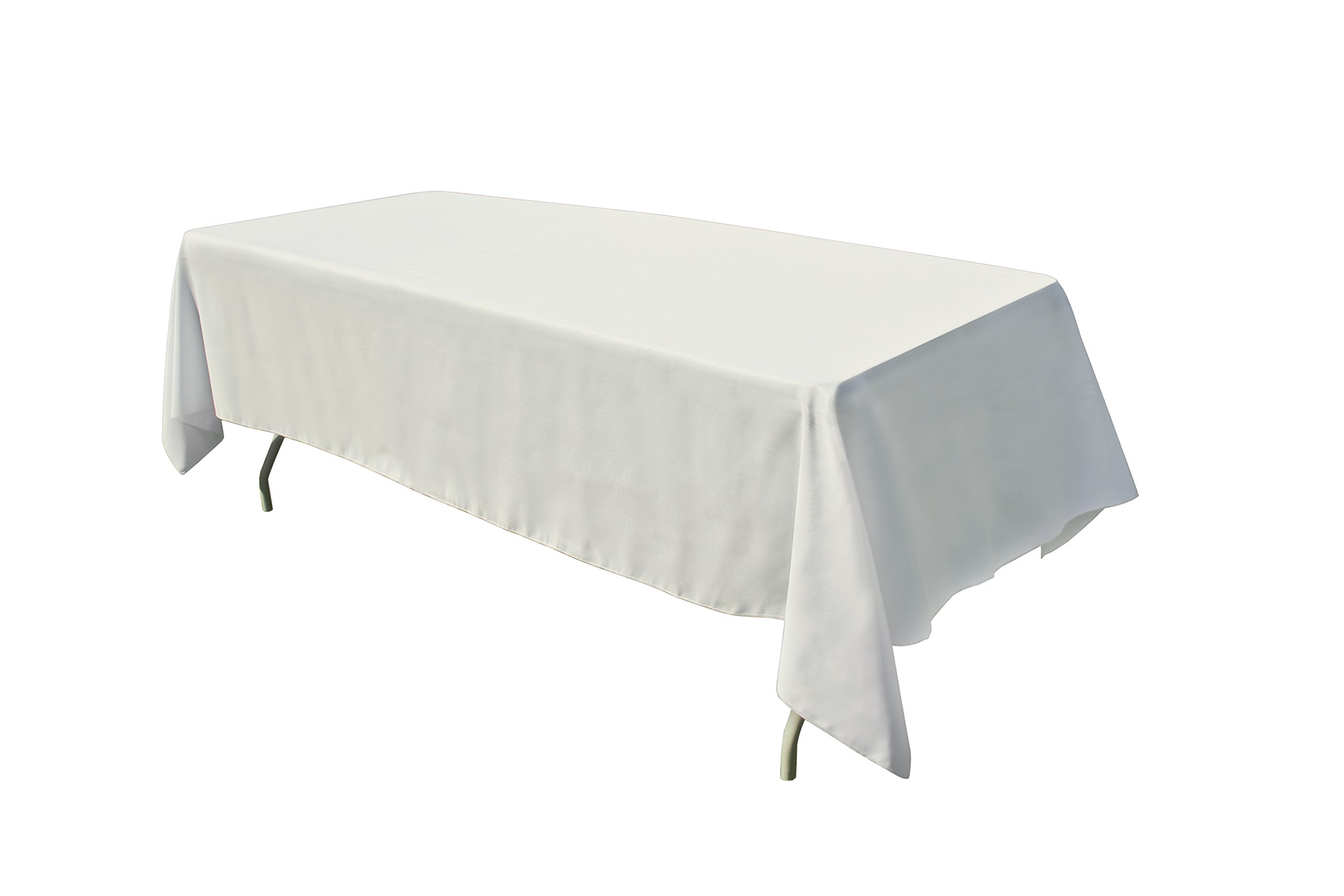 GEFEII Kitchen 60x102 inch Rectangle Tablecloth Solid Polyester Rectangular Tablecloths for Wedding Party Restaurant Banquet Dining Buffet Table Picnic Decorations (Rectangle-60x102 inch, Ivory)
