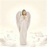 BDJBXK Angel Figurine Baptism Gifts for Girl Catholic Gifts for Women Confirmation Christening Angel Statue 7.6 Inch Praying Guardian Angel Religious Home Decor