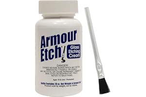 ARMOUR ETCH Armour Glass Etching Cream 10oz. with Application Brush