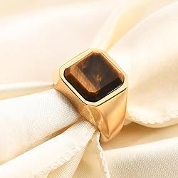 MYNENEY 14K Gold/Silver/Black Plated Square Signet