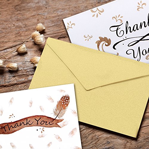 Geekper 16 Thank You Greeting Cards - Folded Thank You Note Cards 4 Designs for Thanksgiving Christmas Wedding Birthday - Envelopes Included 5.9 x 3.9 inch - Thumbnail 5