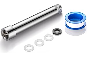 Cobbe Shower Head Extension Arm, 6-Inch Shower Arm Extender, Stainless Steel Shower Pipe Arm for Bathroom, Adjustable Extension Pipe (Chrome)