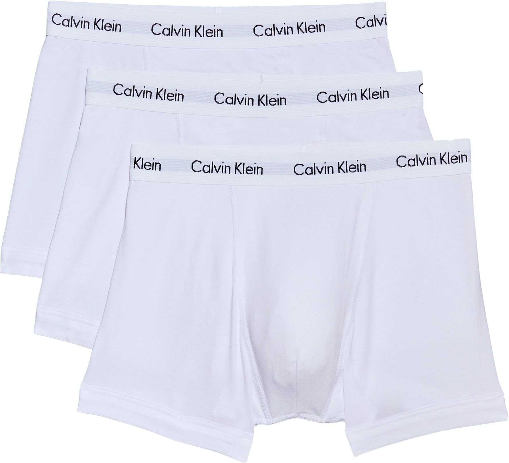Calvin Klein Herren 3er Pack Boxershorts Trunks Unterwäsche, Weiß (White), XS