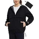 baleaf Women's Rain Jackets Waterproof Lightweight Packable Windbreaker Hooded 1/4 Zip Raincoats for Outdoor