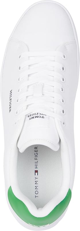 Court Cupsole Pique Textile Fm0fm04967, Sneaker con suola cupsole Uomo, Bianco White Olympic Green, 42 EU