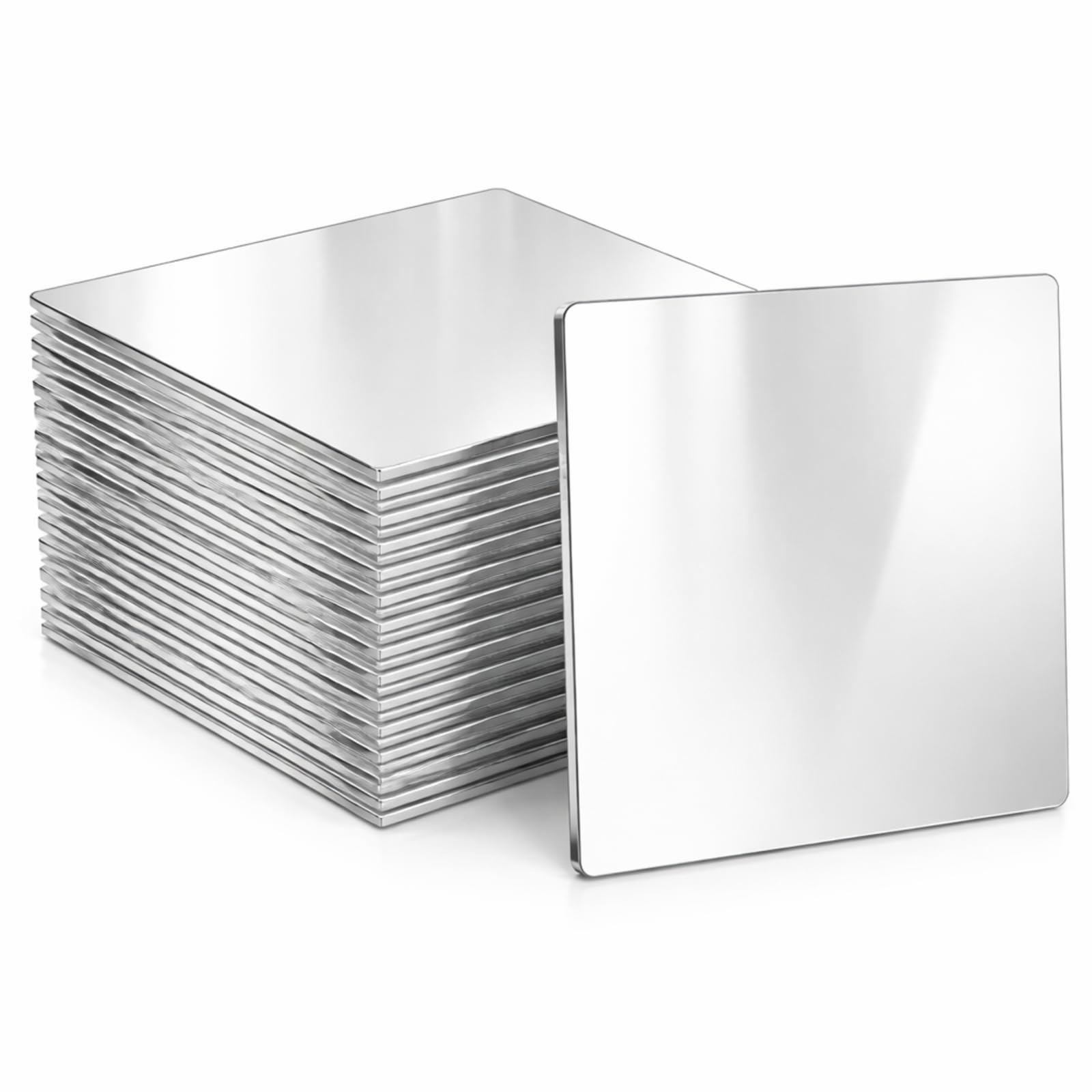 12 Pieces Mirror Tray Candle Tray Square Plate for Wedding Decorations Plate Baby Shower Wedding Centerpieces, 10 x 10 Inch, 2 mm Thick