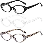 Snosue Blue light Glasses for Women Men Fashion 90s Style Oval Retro Clear Lens Blue Light Blocking Glasses for Women Lightweight Small Faces Perfect for Gaming and Computer 3 pack