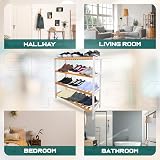 1ABOVE Bamboo Shoe Rack Plant Rack 4 Tier White Natural view 6
