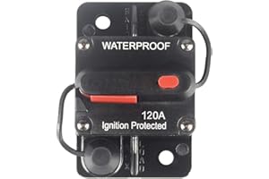 WOHHOM 120 Amp Circuit Breaker with Manual Reset 12V-36V DC Waterproof Surface Mount for Car Audio Rv Marine Boat Truck Trolling Motors, 30-300A Car Speaker Resettable Fuse