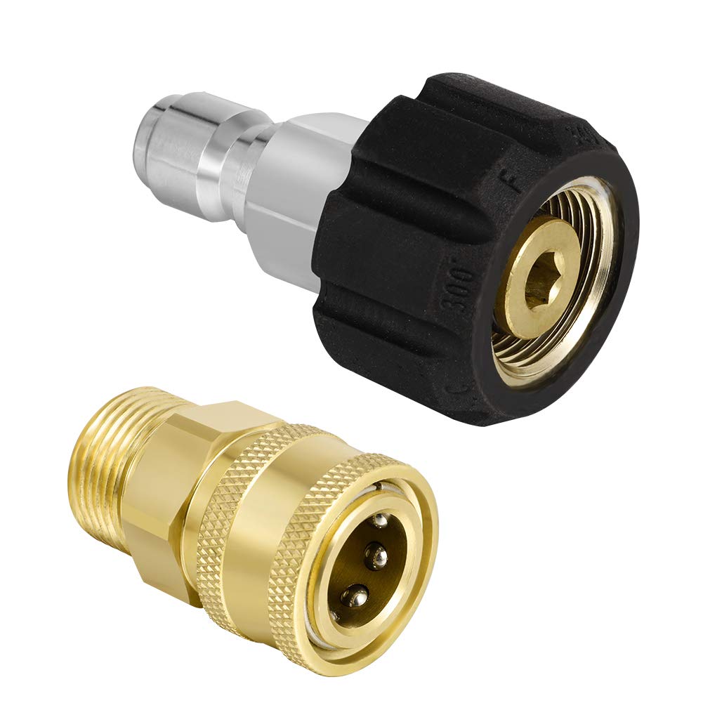 Goth Perhk M22-14 Pressure Washer Adapter Set,3/8 Quick Connect Swivel Accessories Adaptors, High-Pressure Water Gun Male Sprayer Pipe Hose Fitting