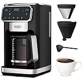 Gevi Touchscreen 12-Cup Coffee Maker, Bold &amp; Iced Brew, Glass Carafe | 12-Cup Drip Brewer, Programmable Timer, 4H Warm Plate, Auto Shutoff, Reusable Filter