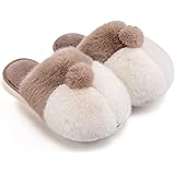 LAVAUCorgi Gifts for Corgi Lovers, Women's Cute Comfy Animal Corgi Slippers, Fuzzy Plush Fleece Lined Memory Foam Slip on House Slippers Indoor Anti-Skid Rubber Sole