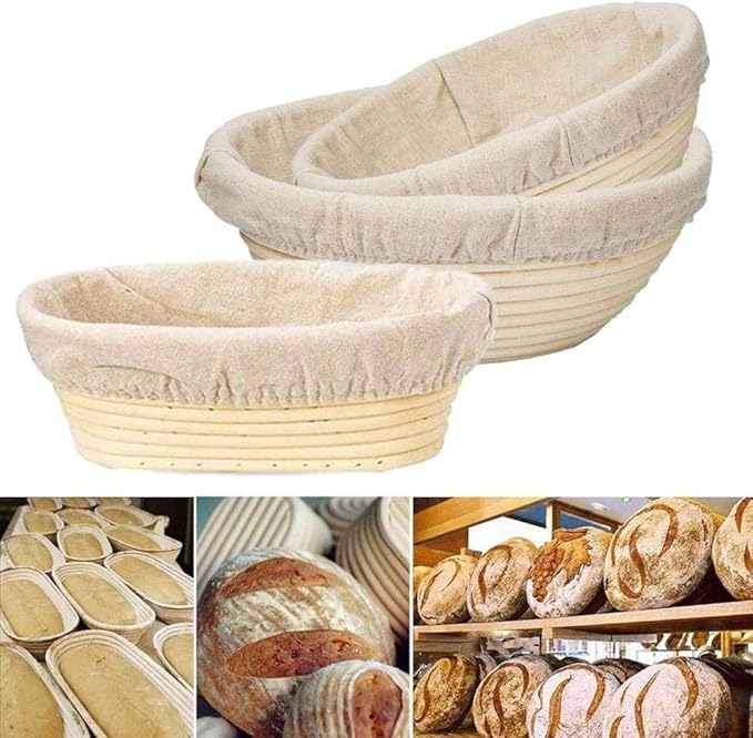 Rattan Bread Basket, Natural Round Rattan Wicker Dough Fermentation
