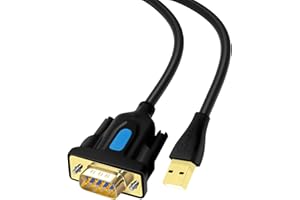 DTECH 6ft USB to Serial Adapter DB9 RS232 Cable with Prolific Chip PL2303 DB-9 Male Cord Compatible with Windows 11 10 8 7 Ma