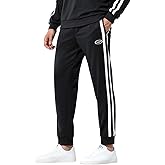 Arjen Kroos Men's Athletic Sweatpants, Workout Gym Joggers Side Stripe Casual Tapered Pants with Pockets