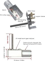 AMONIDA DC Gear Motor M6 Self-Locking Worm Gearbox 12V 1RPM for Printers view 3