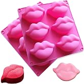 Lips Silicone Molds, 2 Pack Hot Lips Soap Molds, 3D Silicone Moulds Chocolate Candy Bar Mould Ice Cube Tray Cupcake Baking for Valentine's Day