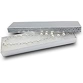 TheDisplayGuys - 25-Pack #82 Cotton Filled Cardboard Paper Jewelry Boxes Gift Case - Silver Foil (8.0" x 2.0" x 1.0") - for Shipping or Storage