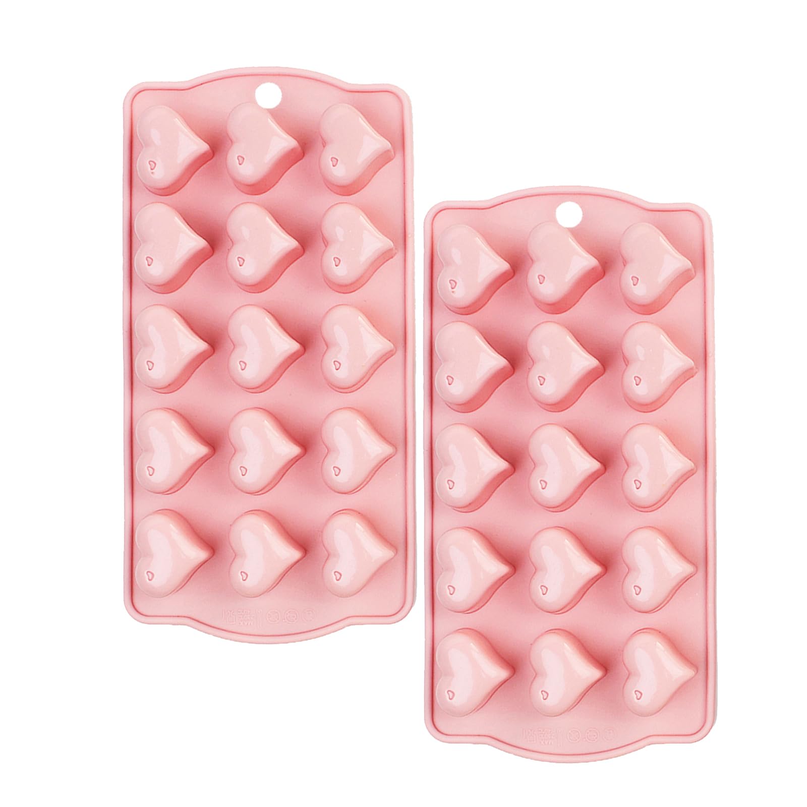 Photo 1 of 2 Pack Heart Silicone Molds, Non-Stick Food Grade Silicone Molds Baking Mold Reusable Candy Mold for Jelly, Homemade Treats, Candy, Chocolate