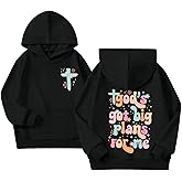 Weetiotio Christian Hoodies for Girls God Bible Verse Hoodie Kids Cute Sweatshirt Faith Hooded Sweatshirt Preppy Pullover Top