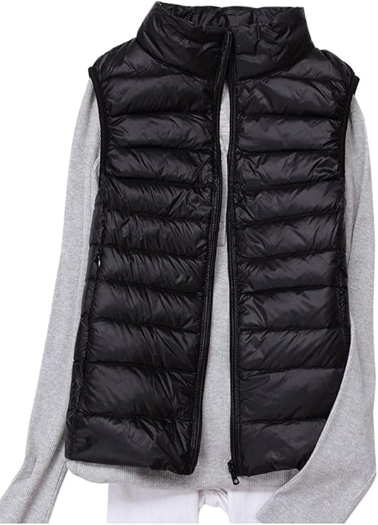 Women Lightweight Down Jacket Gilet Quilted Padded Plus Size Casual